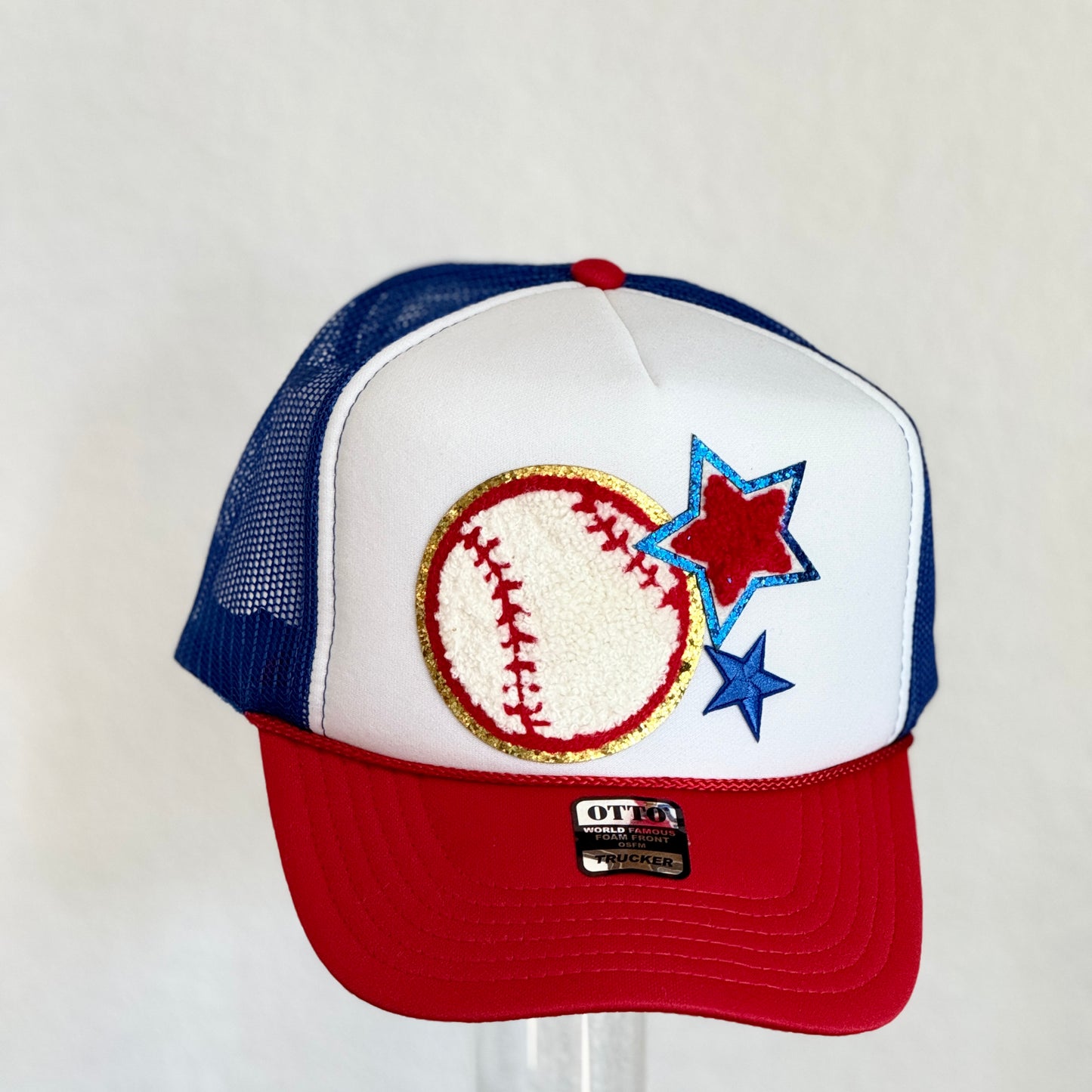 Trucker Hat with Patches - Spring Sports