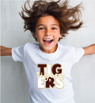 TIG-ERS Playful Youth T Shirt - Maroon & Gold