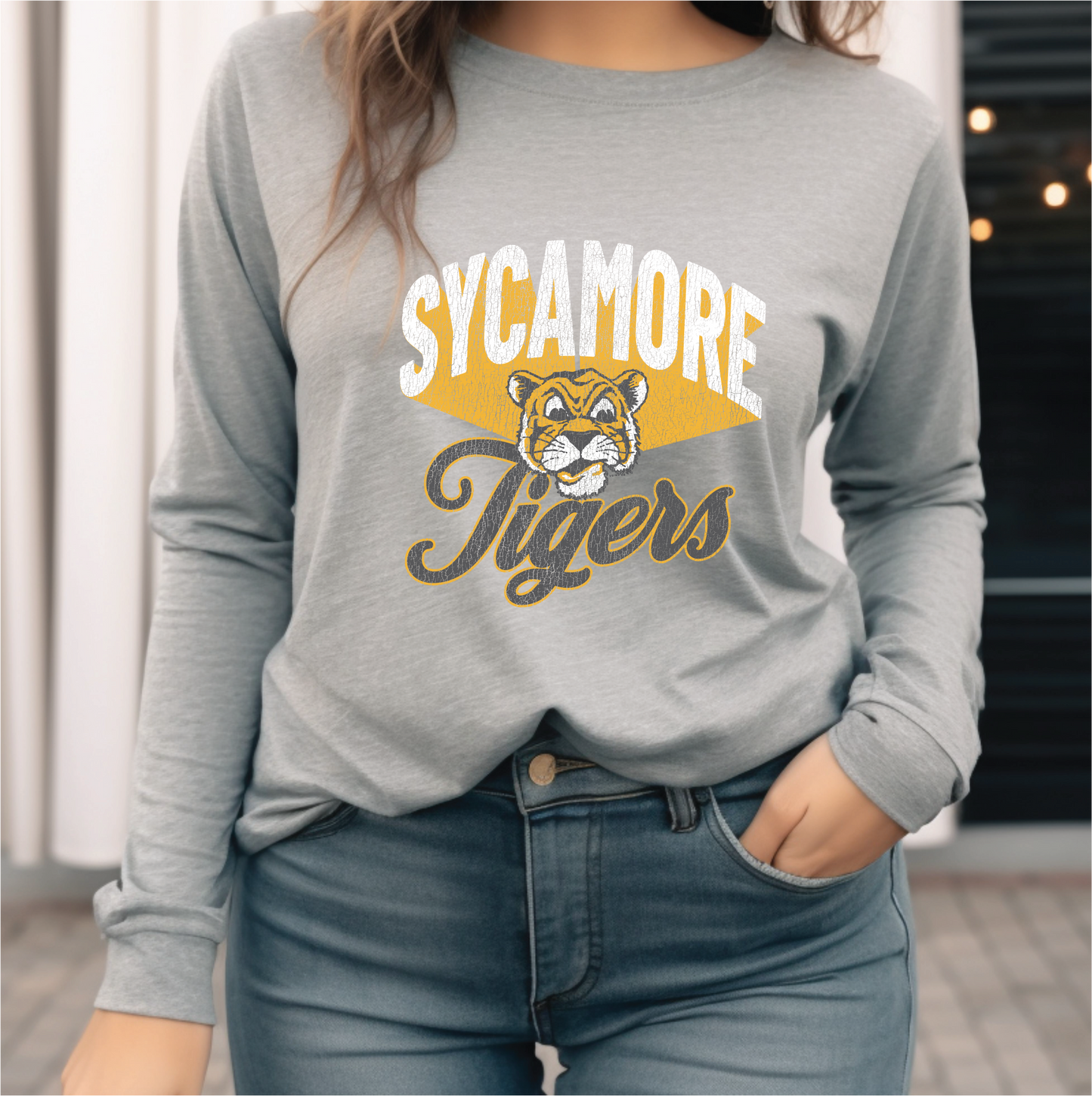 Sycamore Tigers Retro Spirit Shirt (Short or Long Sleeve)
