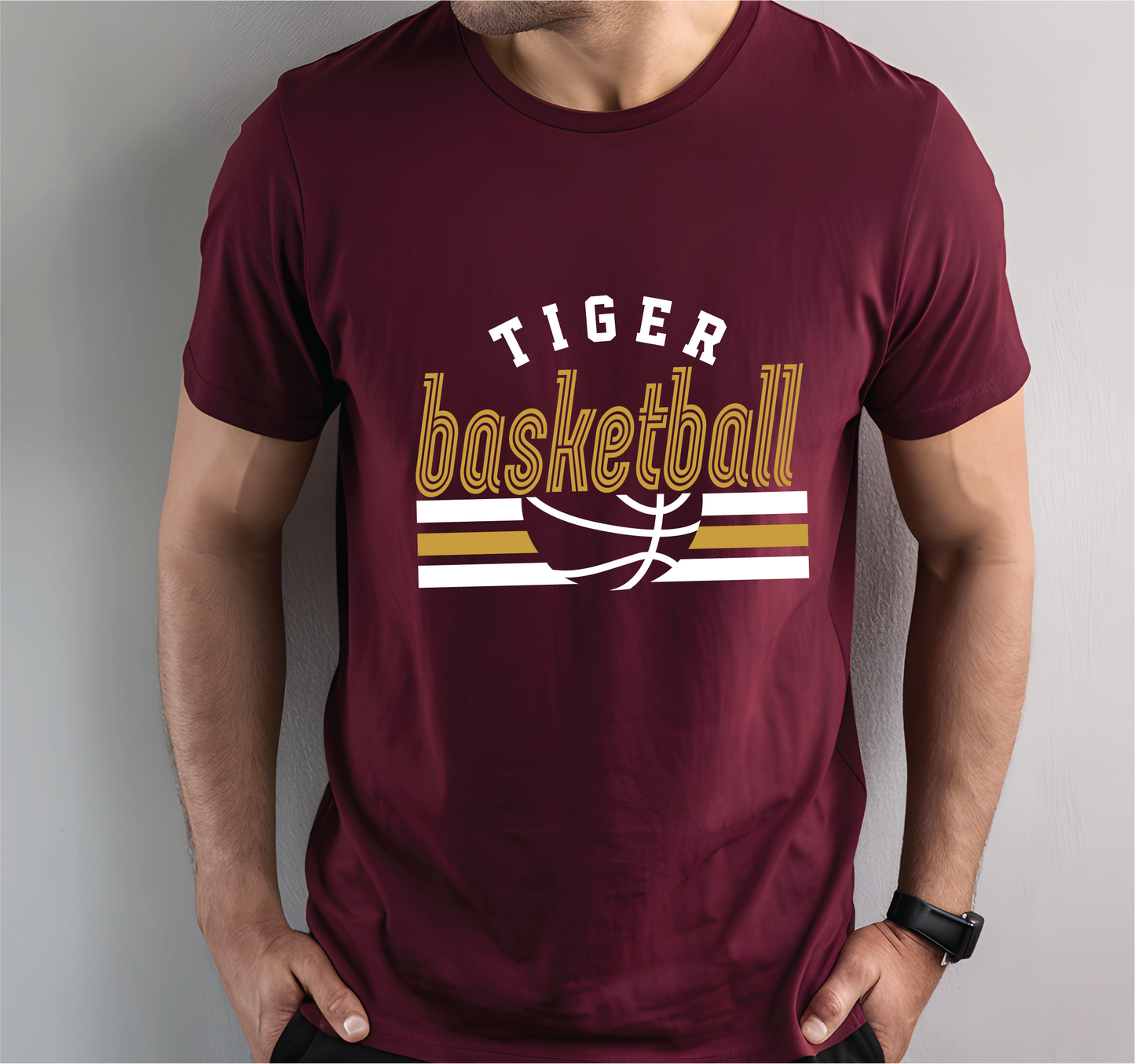 Tiger Basketball Fan Stripe Shirt - 2 Colors