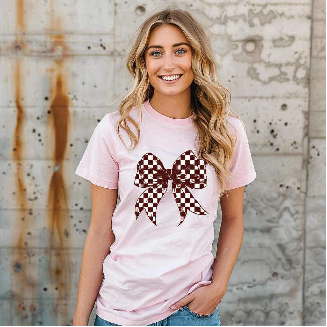 Tiger Checkered Bow T Shirt