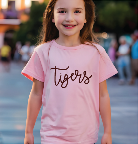 Tigers Script Youth Tshirt
