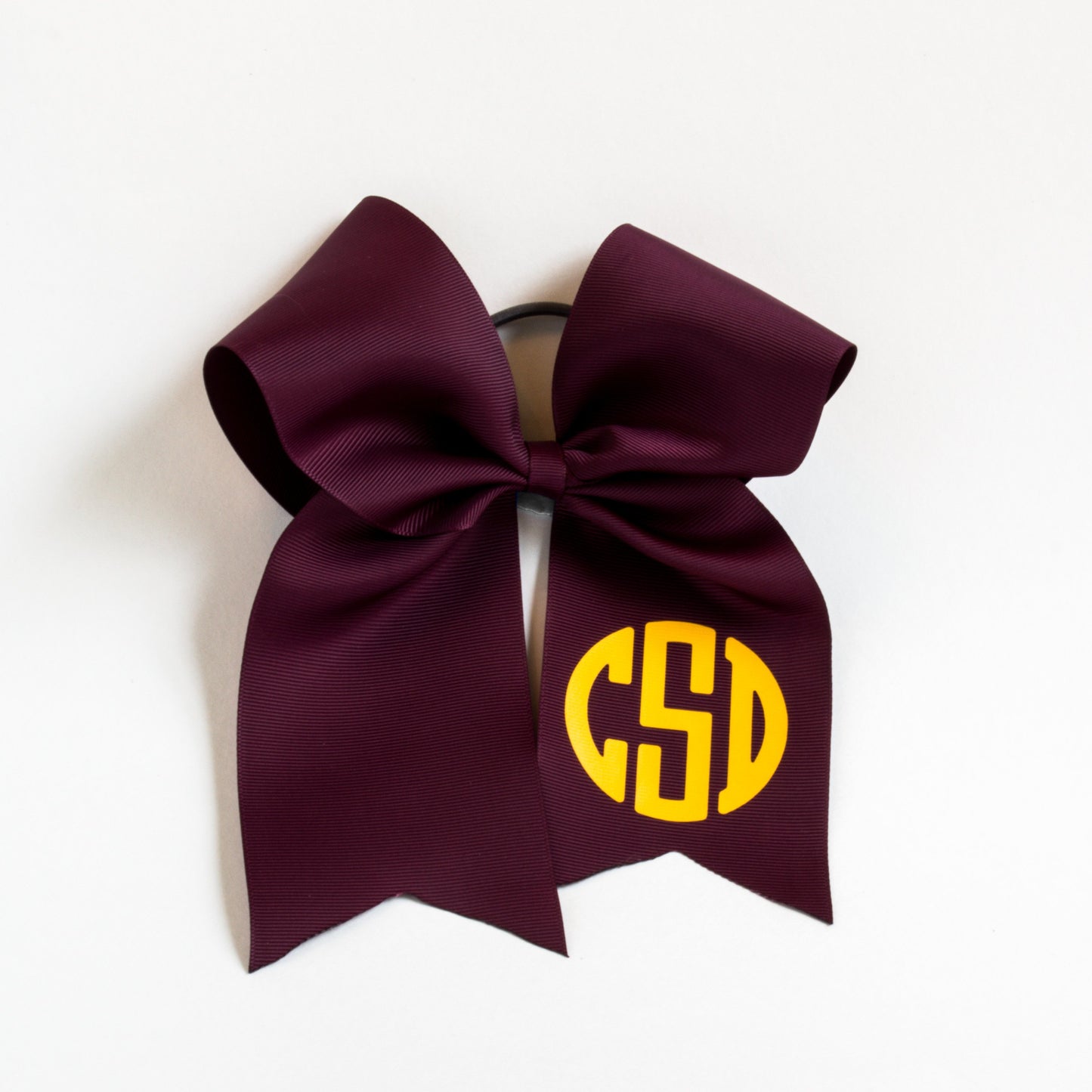 Cheer Bow - Maroon White Gold