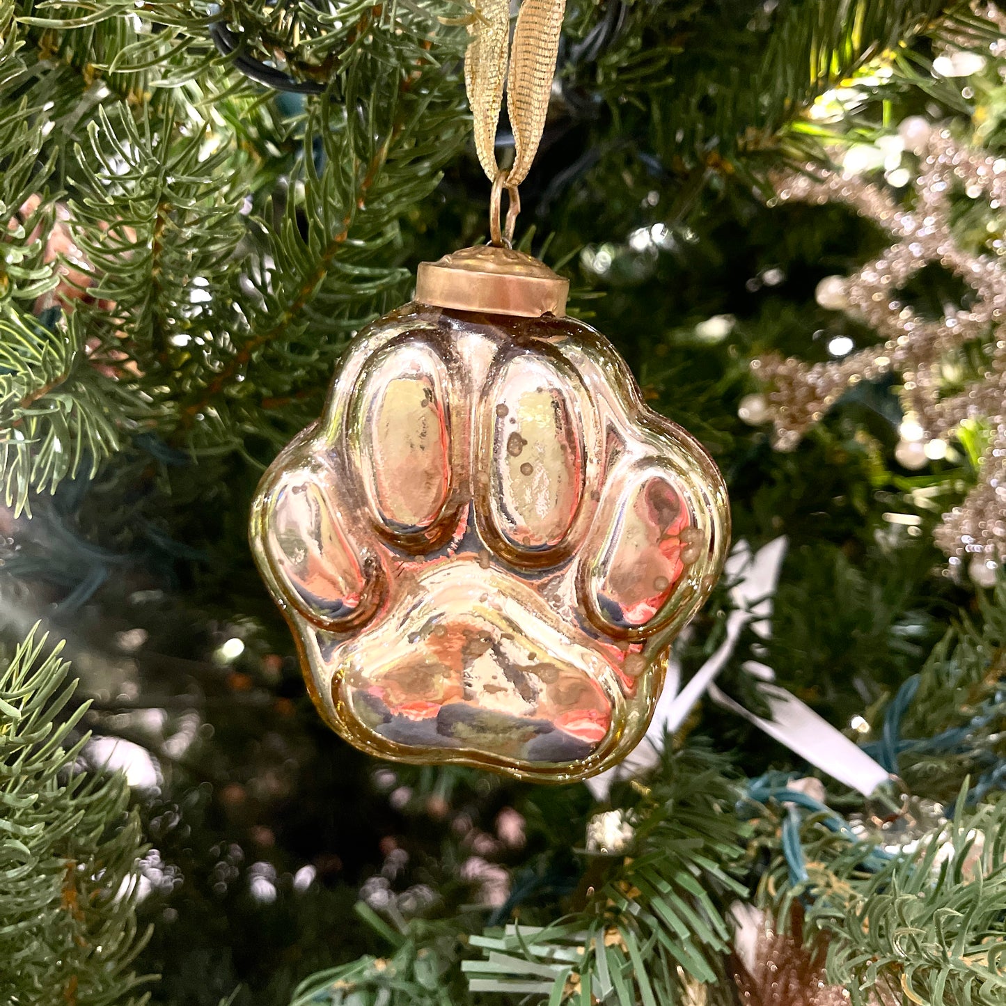 Tiger Paw Glass Ornament