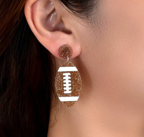 Football Glitter Earrings