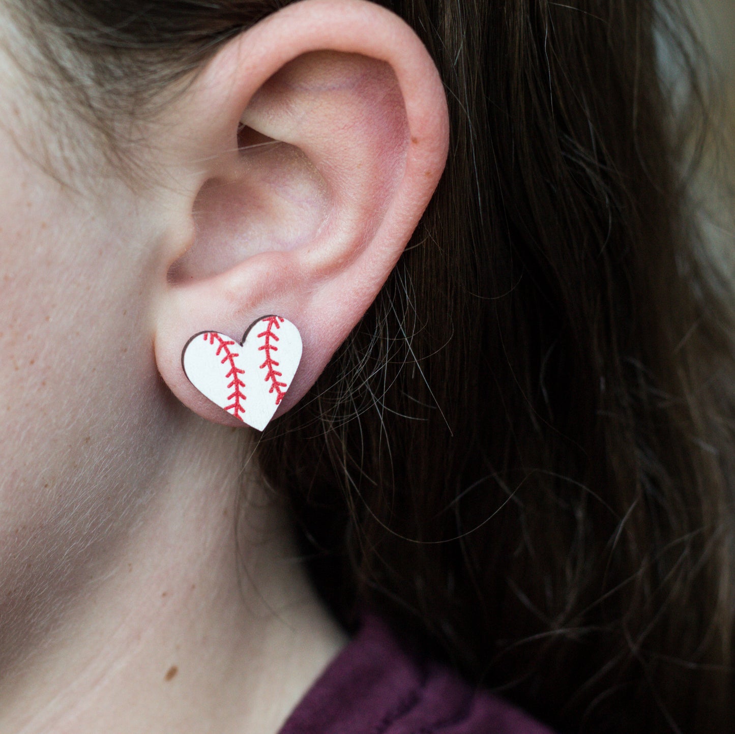 Sport Heart Stud Earrings