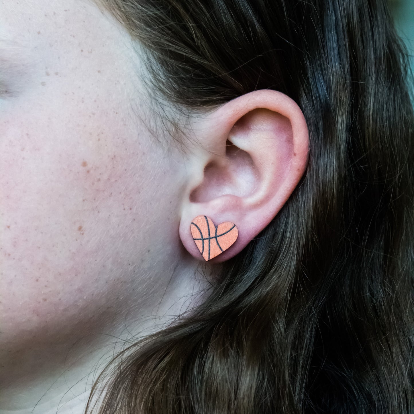 Sport Heart Stud Earrings