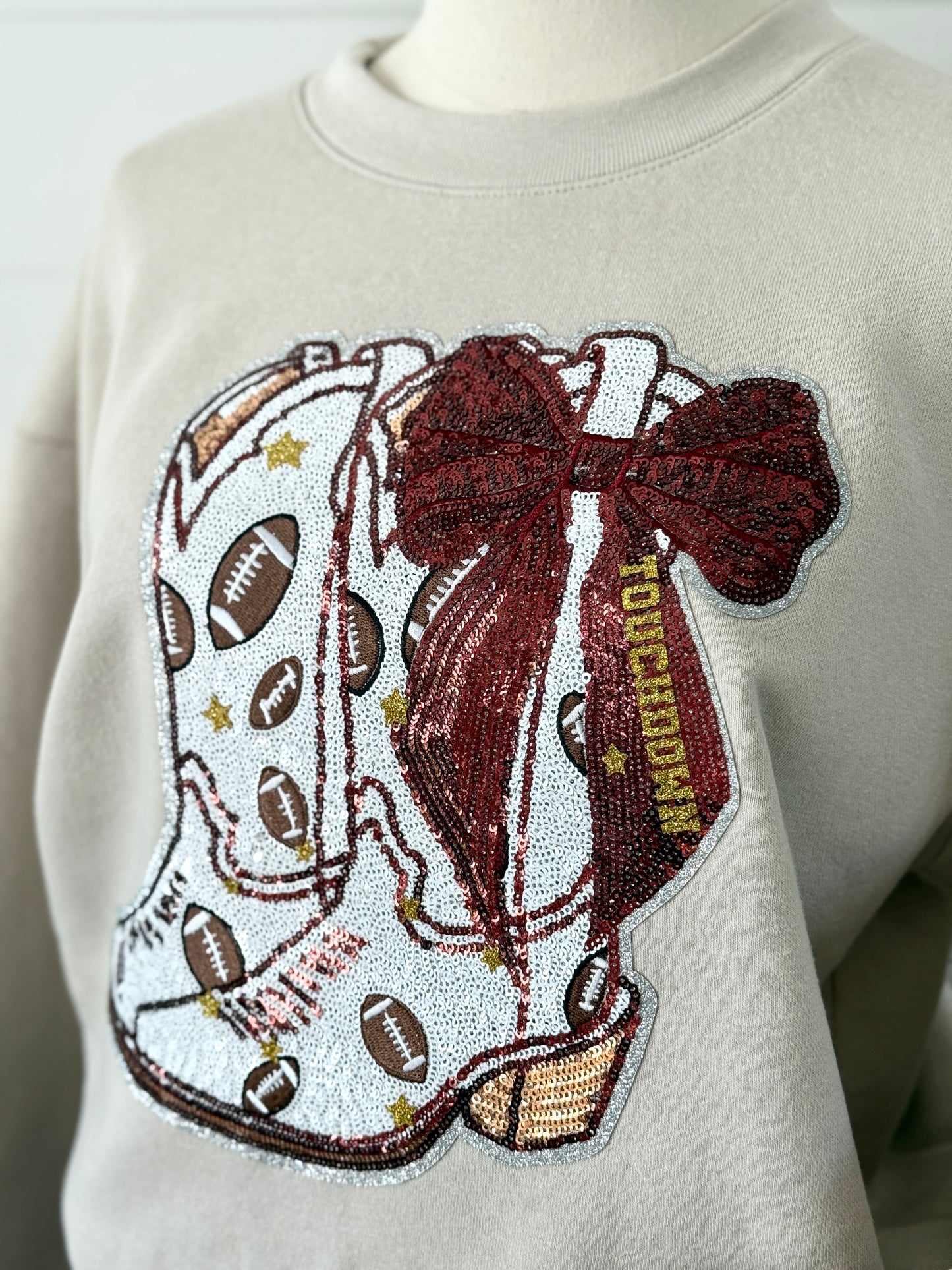 Game Day Cowgirl Boot Sequin Sweatshirt