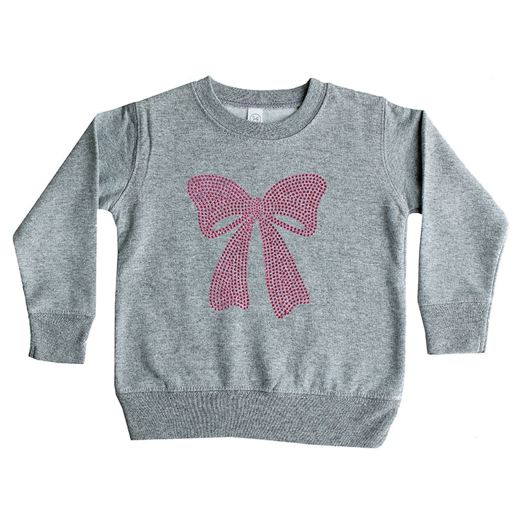 Fuchsia Studded Bow Sweatshirt