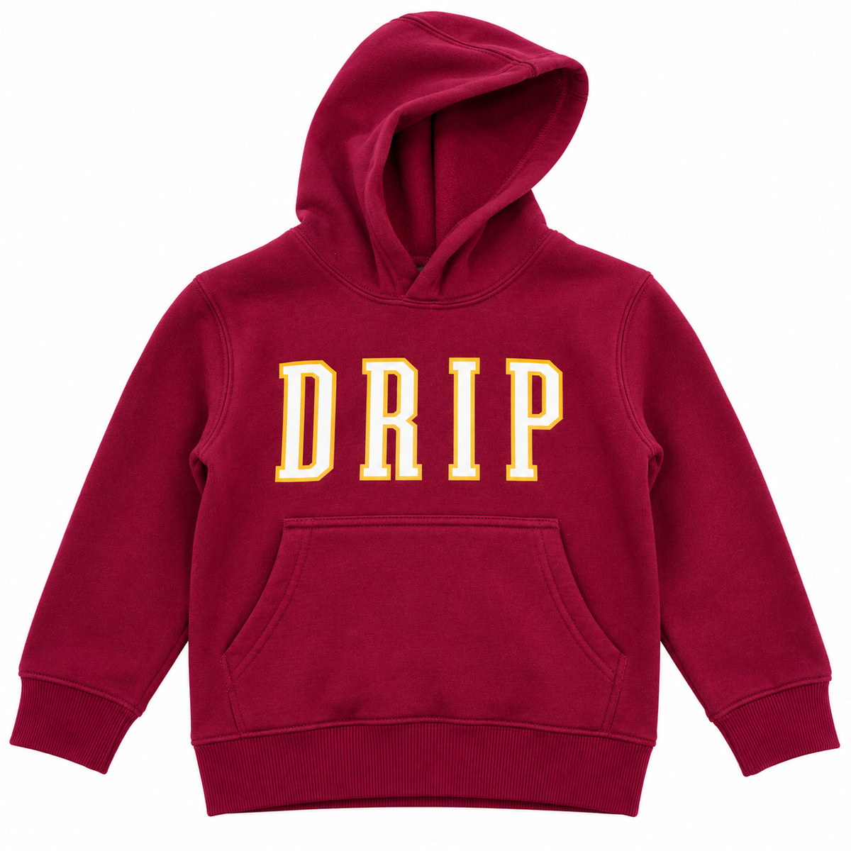 Drip Collegiate Kids' Maroon Hoodie