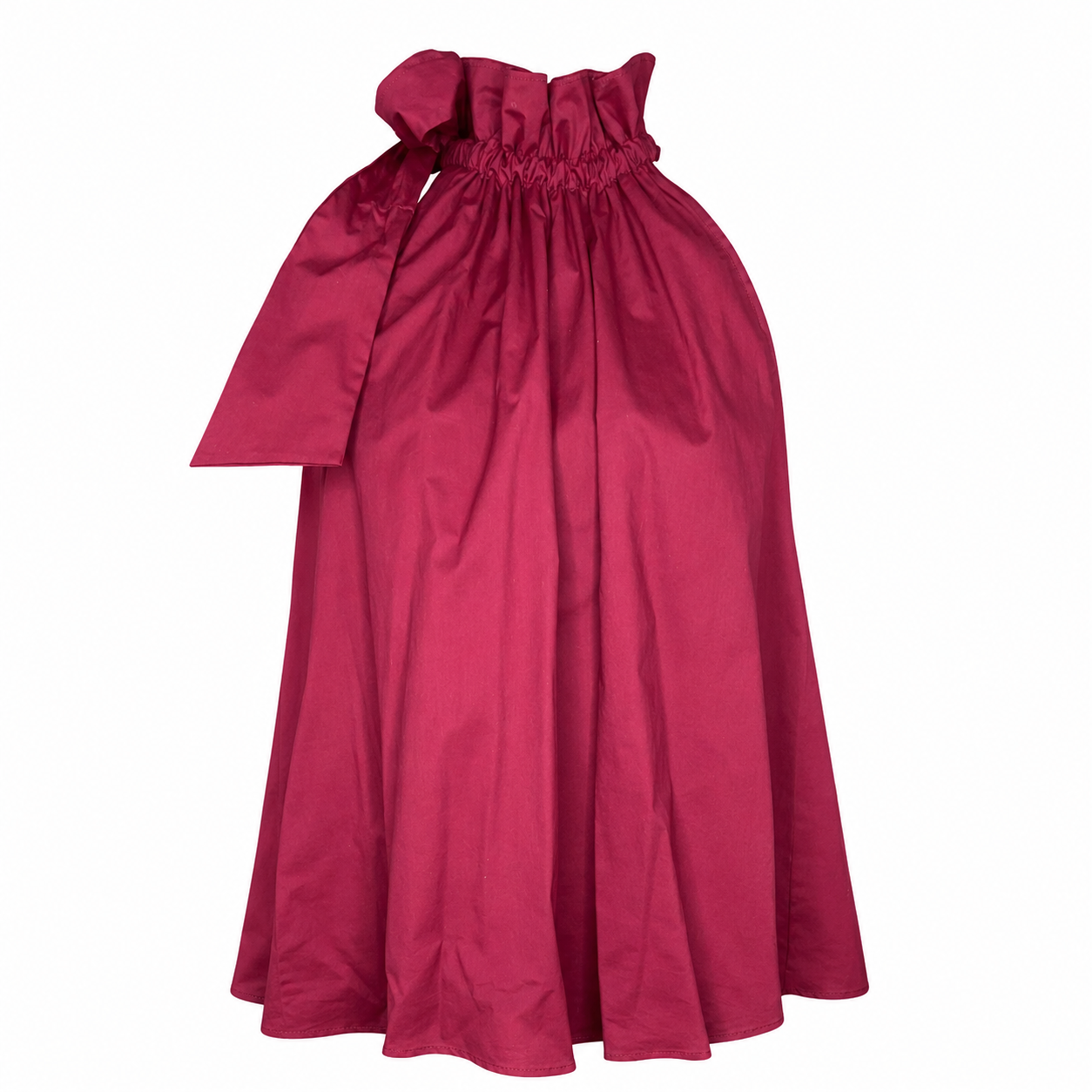 Maroon Ruffle Tie Neck Sleeveless Top