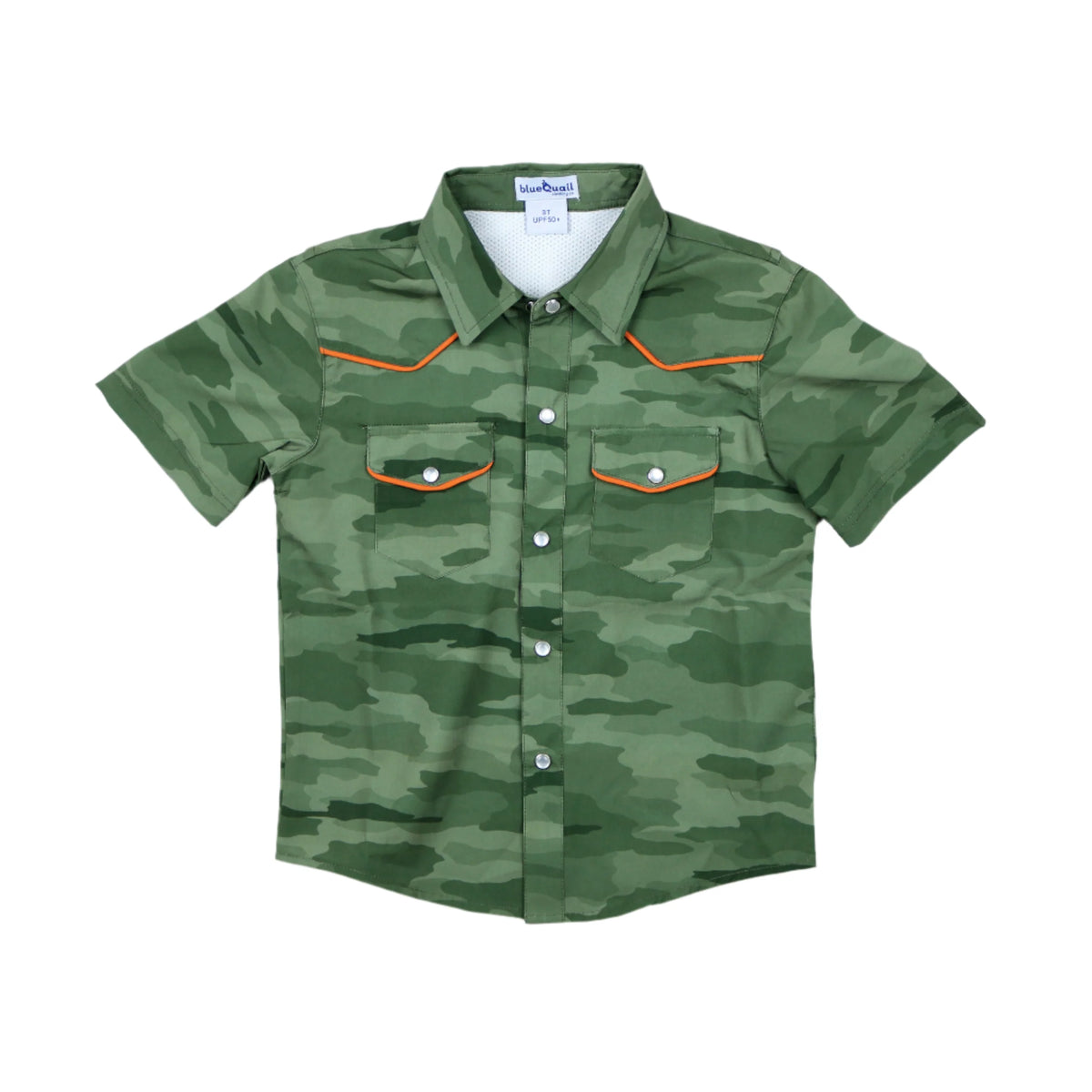 Youth Post Oak Camo Short Sleeve Pearl Snap Shirt