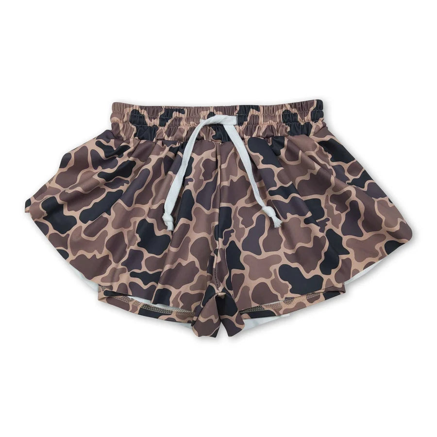 Girls Camo Athletic Shorts