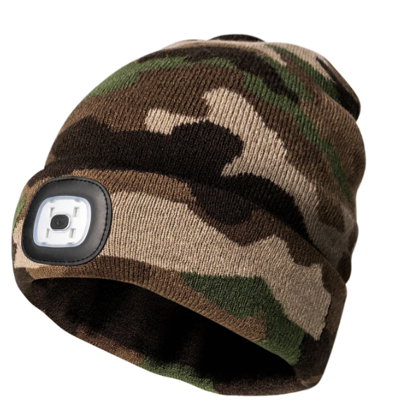 Night Scope Explorer's Rechargeable LED Beanie – Camo