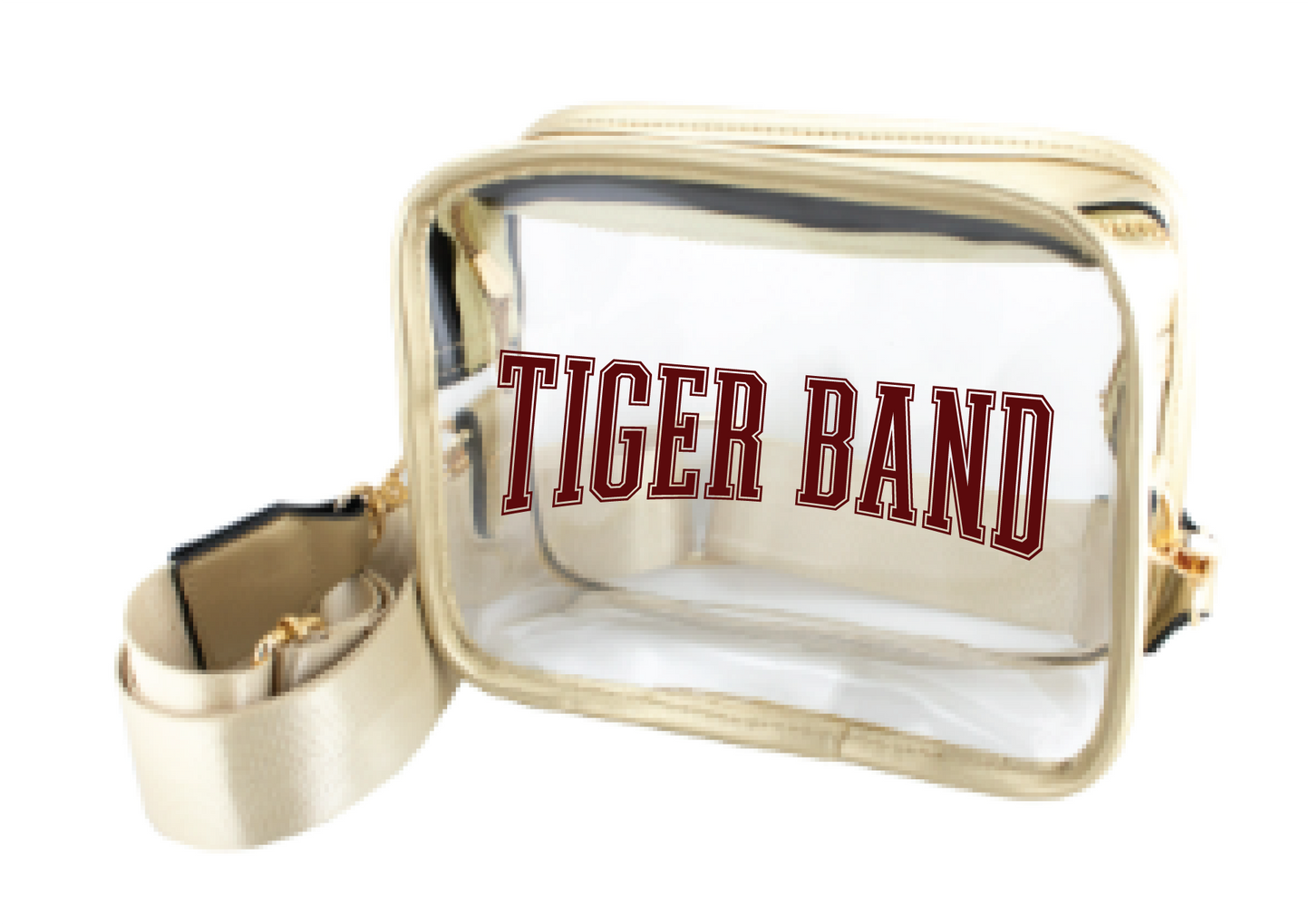 Tiger Band Clear Boxy Purse
