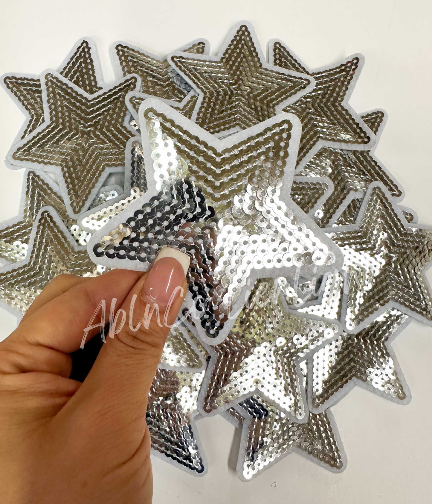Trucker hat patches 3” navy sequin star patch iron on