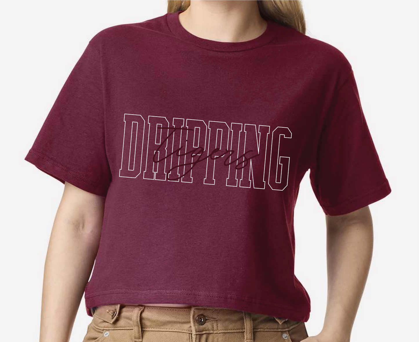 Dripping Tigers Layered Crop Boxy Tshirt