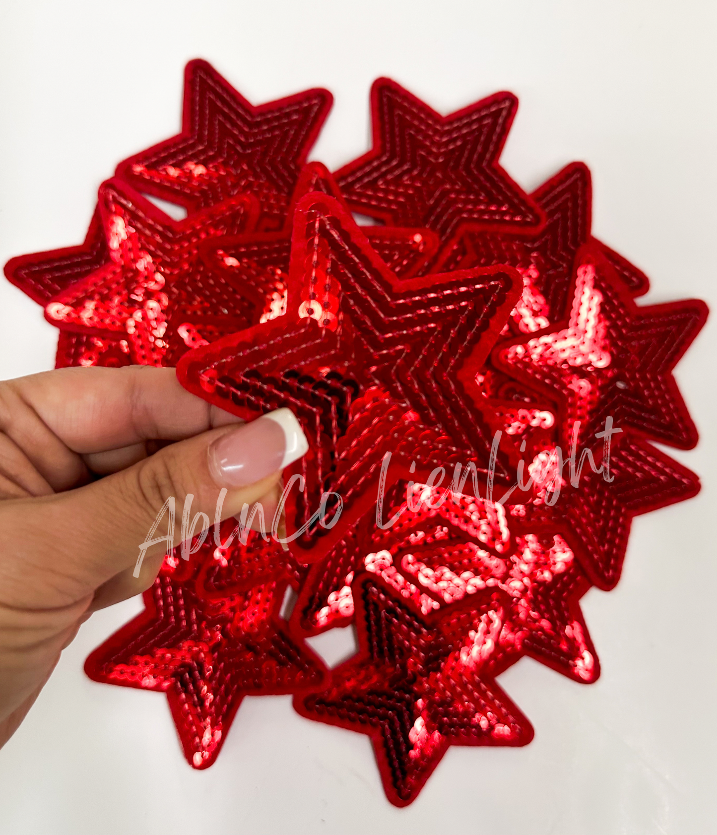 Trucker hat patches 3” navy sequin star patch iron on