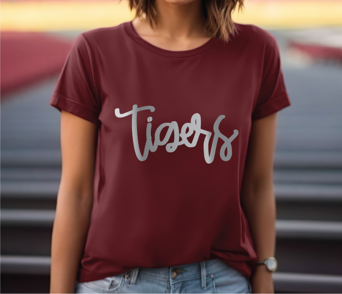 Foil Script Tigers Tshirt