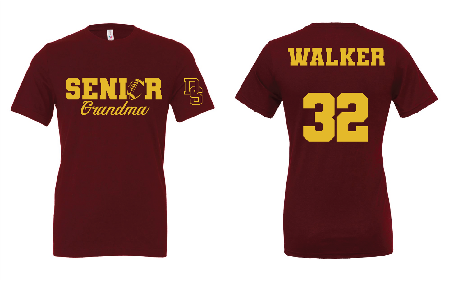 Senior Football Grandma - Tshirt (White or Maroon)