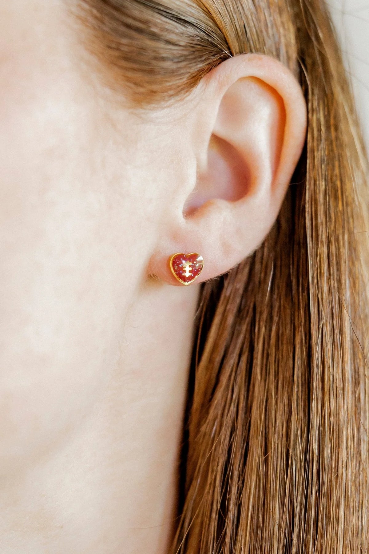 Football Screwback Stud Earring