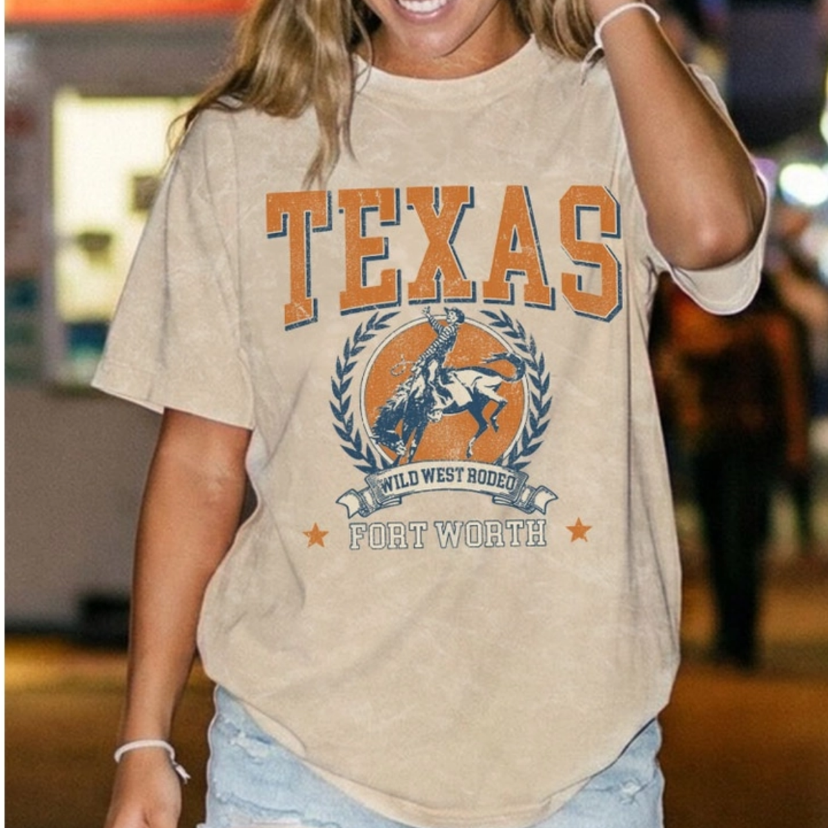 Texas Wild West Rodeo Mineral Wash Graphic Tee