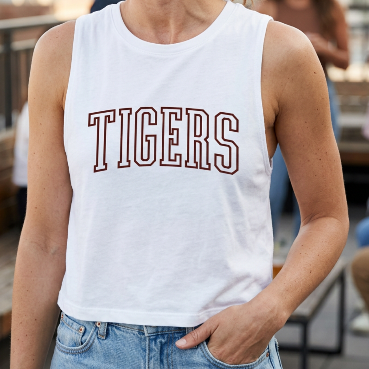 TIGERS Varsity Crop Tank Top