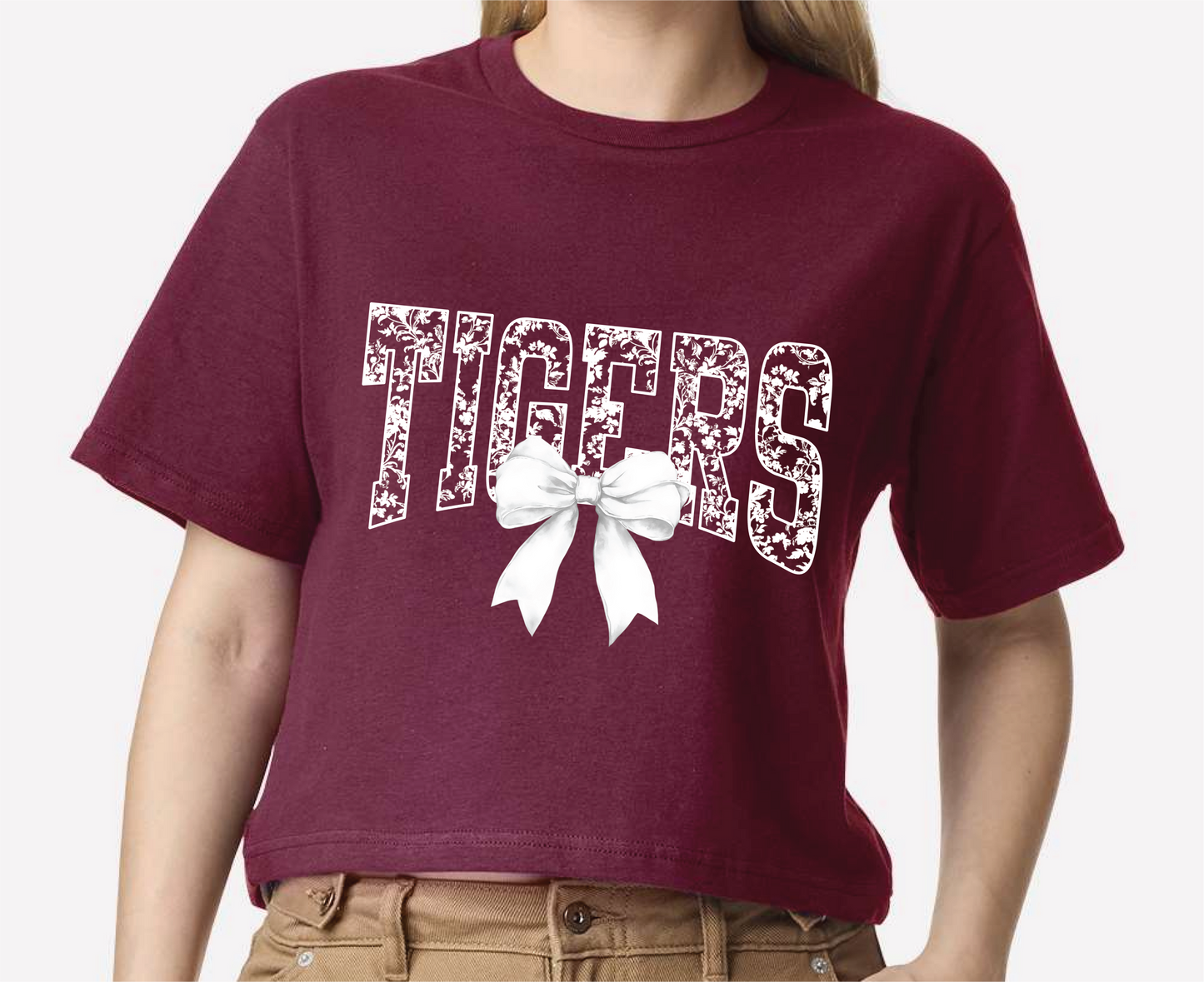 TIGERS Toile +Bow Tshirt (Youth & Adult)