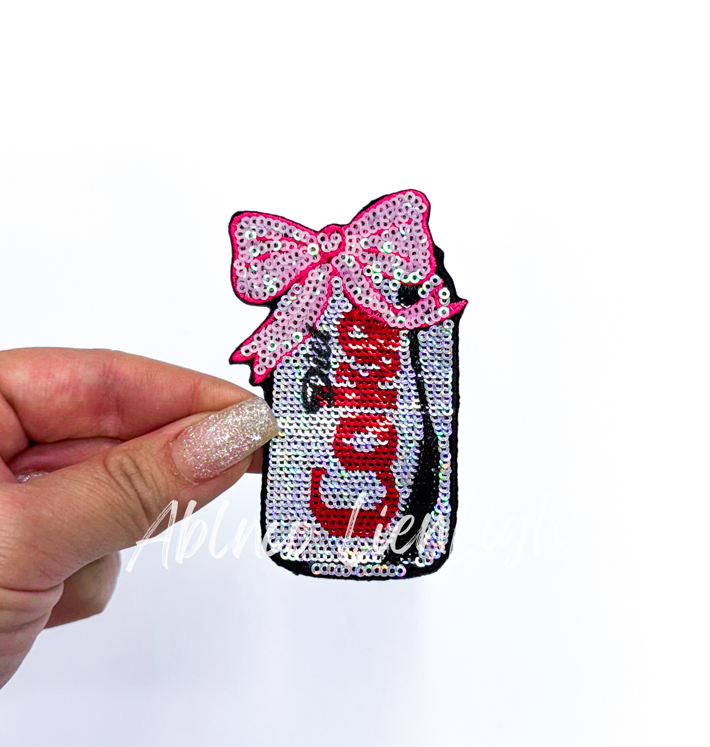 Diet Coke Bow Sequins Iron On Patch