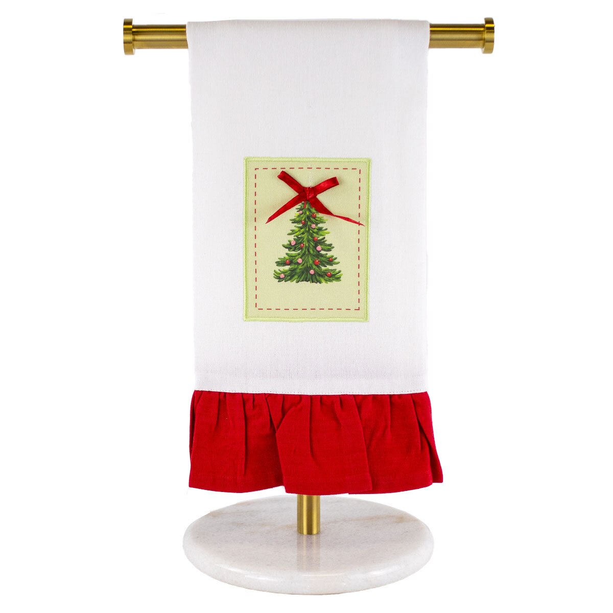 Noelle Christmas Tree Ruffle Hand Towel