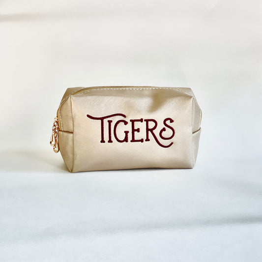 Tigers Faux Leather Cosmetic Bag