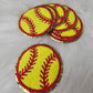 Softball Chenille Glitter Iron On Patch