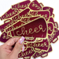 Maroon glitter cheer megaphone trucker hat patch iron on