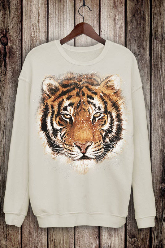 Tiger Face Mineral Sweatshirt Ivory