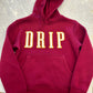 Drip Collegiate Kids Maroon Hoodie
