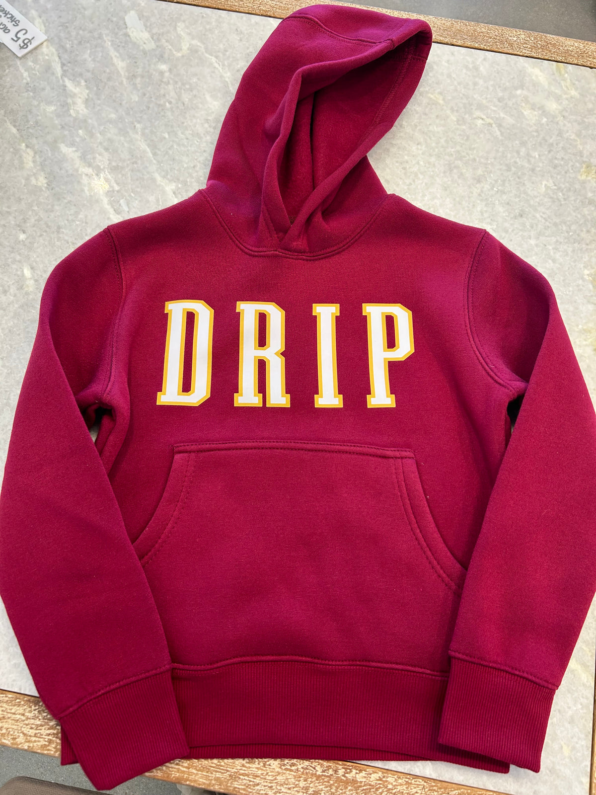 Drip Collegiate Kids Maroon Hoodie