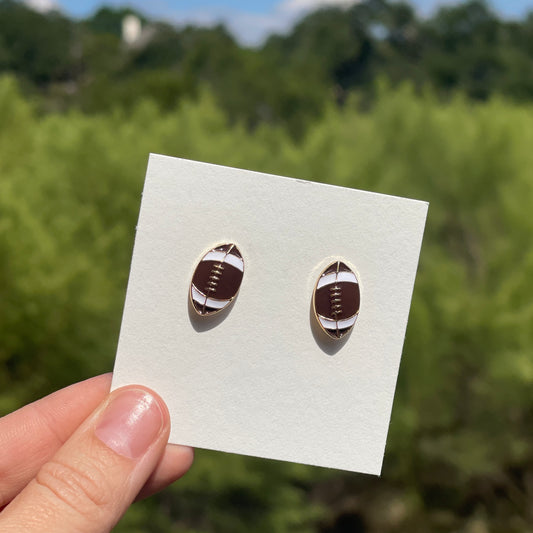 Football Stud Enamel Earrings