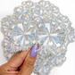 Light blue and silver cheer glitter pom poms patch iron on