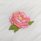 Small Pink Peony Rose Flower Embroidery Iron On Patch