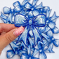Royal blue bow patch trucker hat embroidery patch iron on