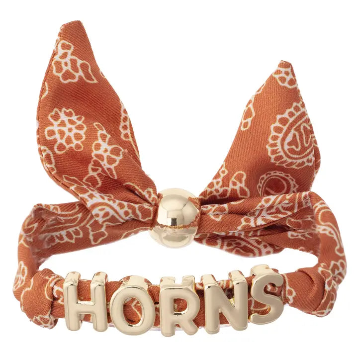 Texas Hook Em Beaded Bracelet