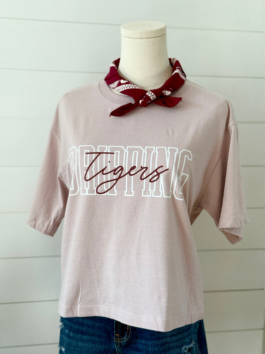 Dripping Tigers Layered Crop Boxy Tshirt