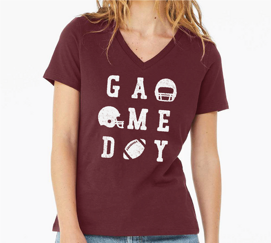 GAMEDAY Womens Relaxed V-Neck T Shirt