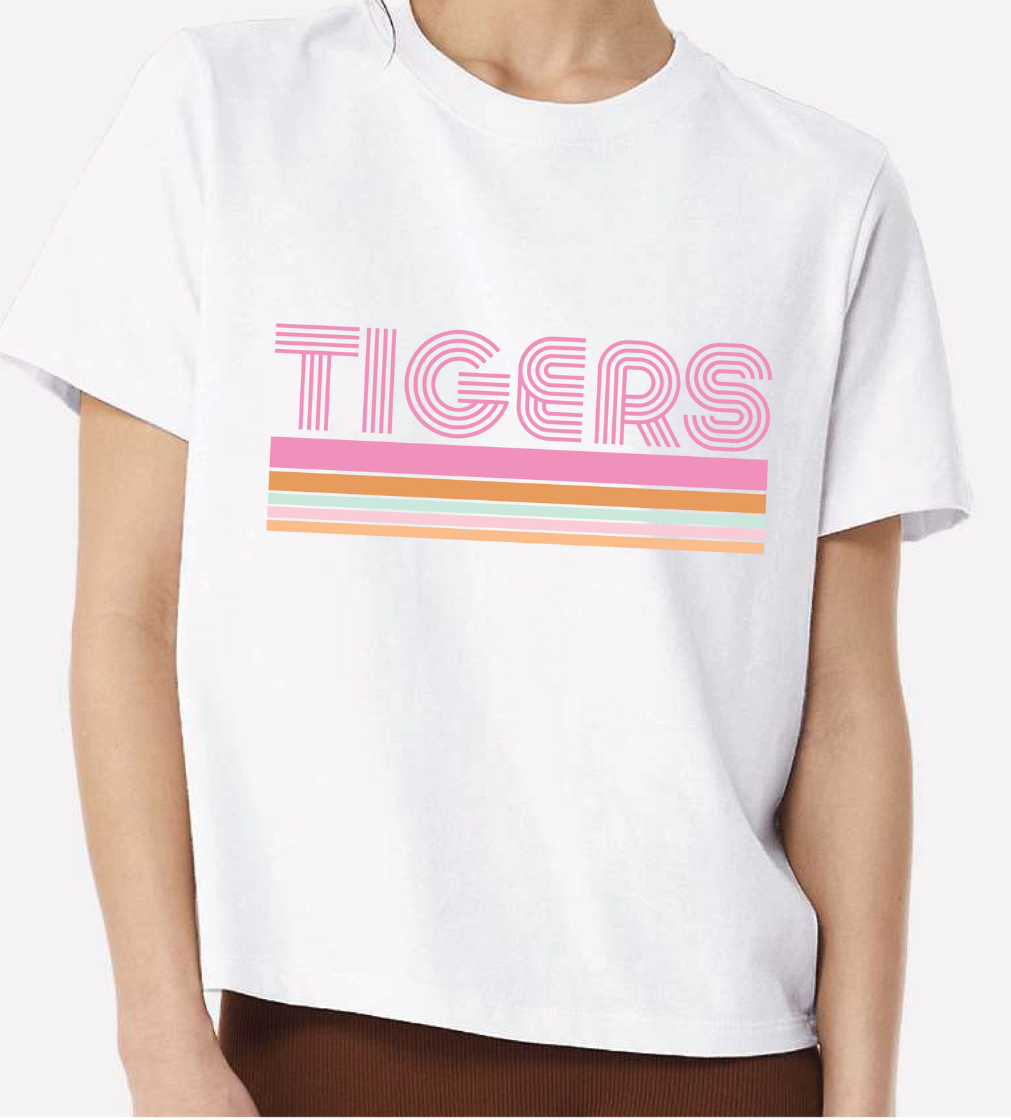 TIGERS Retro T-Shirt with Pink Stripes