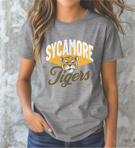 Sycamore Tigers Retro Spirit Shirt (Short or Long Sleeve)