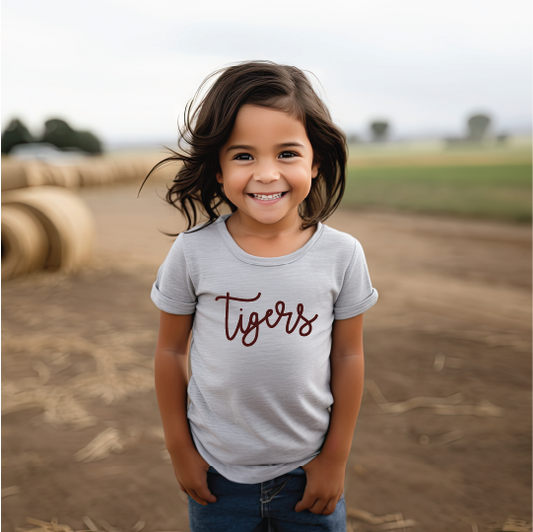 Tigers Script Youth Tshirt