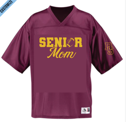 Senior Football Mom - Unisex Jersey (White or Maroon)