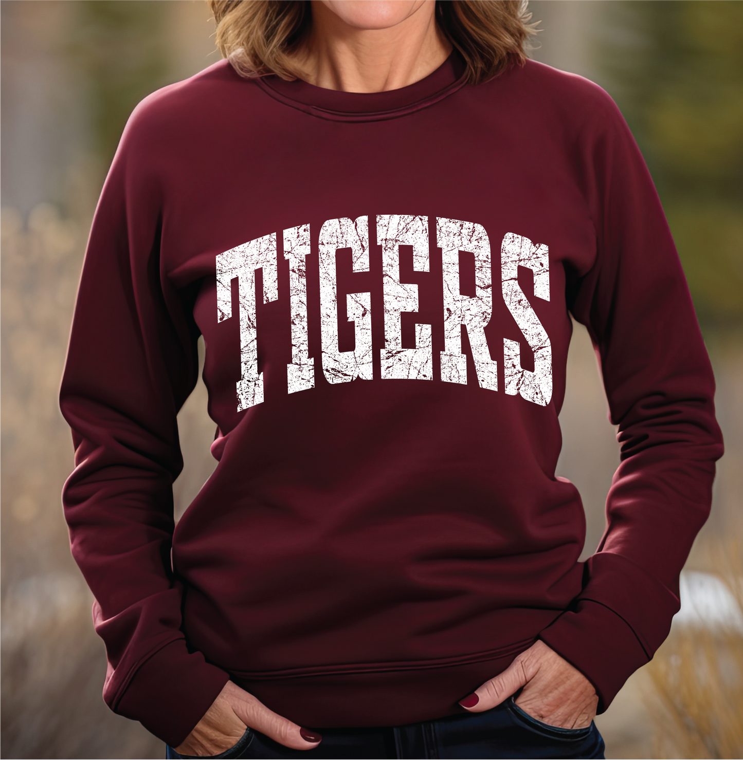 TIGERS Distressed Graphic Sweatshirt - 2 colors