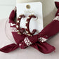 Maroon Star Hoop Earrings