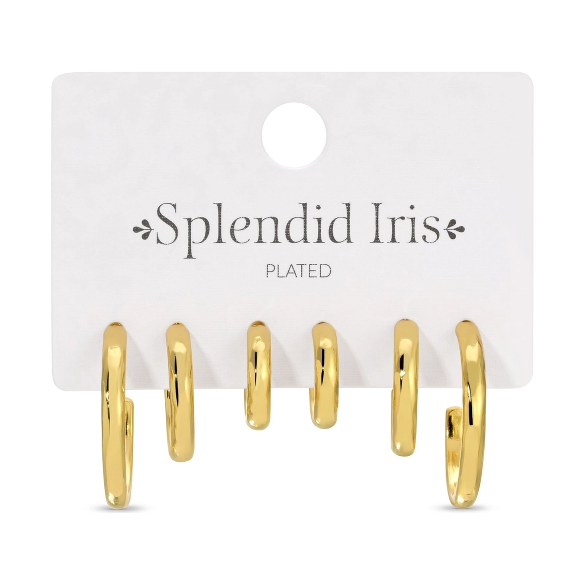 Graduated Textured Hoop Earring Set
